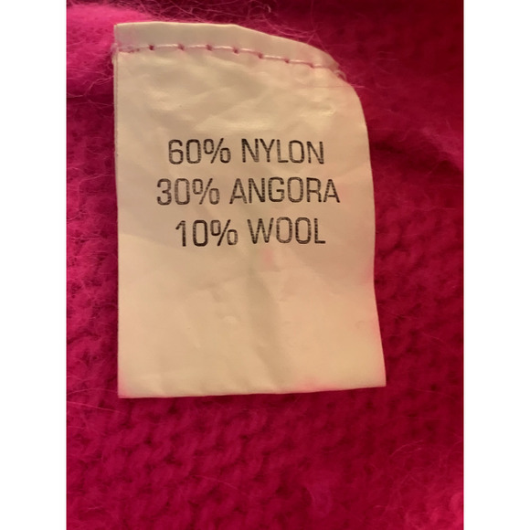 Stylestalker neon pink angora/wool sweater, bright, colorful, layering, medium - Picture 5 of 5